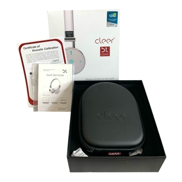 NIB CLEER BT Wireless Headphone Lightweight White Silver Bluetooth Headphones - Picture 8 of 10